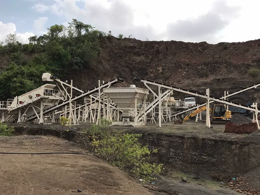 The plant set into the hillside, worked ground and vegetation alongside